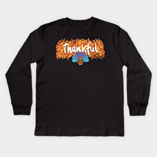 Thankful Turkey - Happy Thanksgiving Kids Long Sleeve T-Shirt